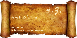 Abel Zóra névjegykártya